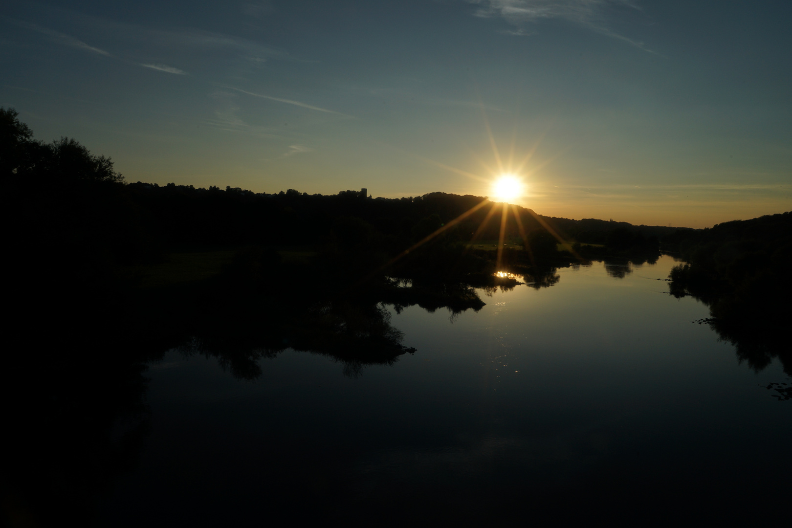 Blick von der Ruhrbrücke - Sonnenuntergang