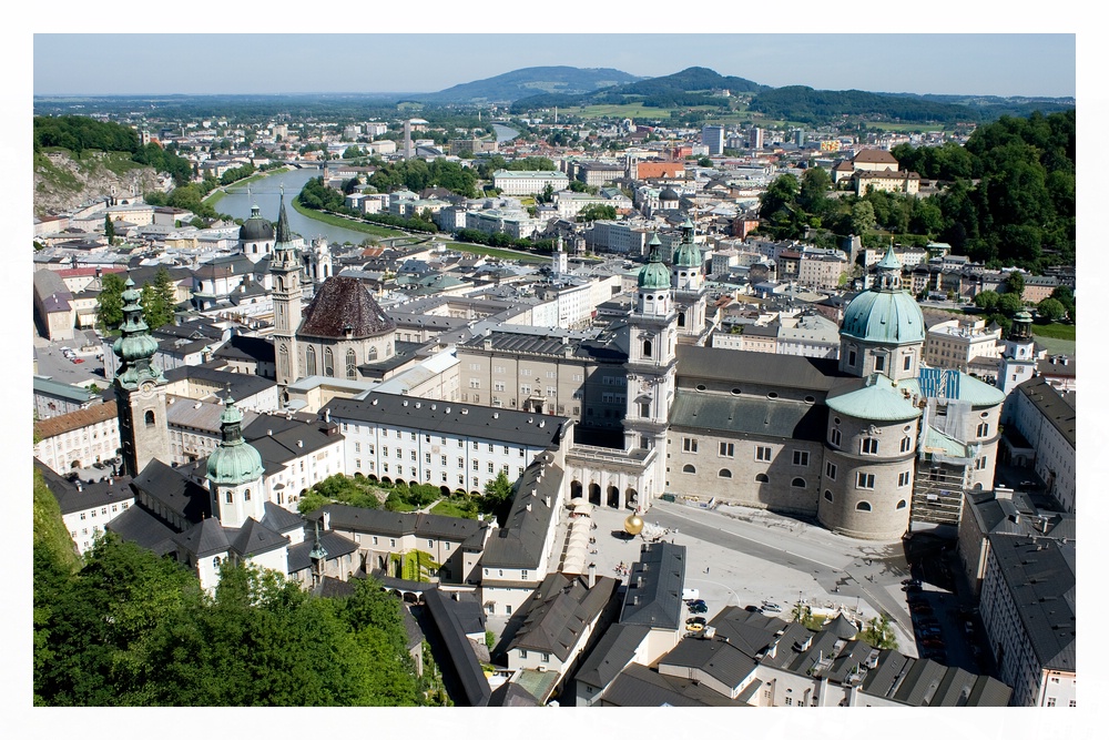 Blick von der Salzburg auf die Stadt