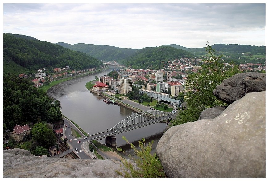 Blick von der Schäferwand über Decin