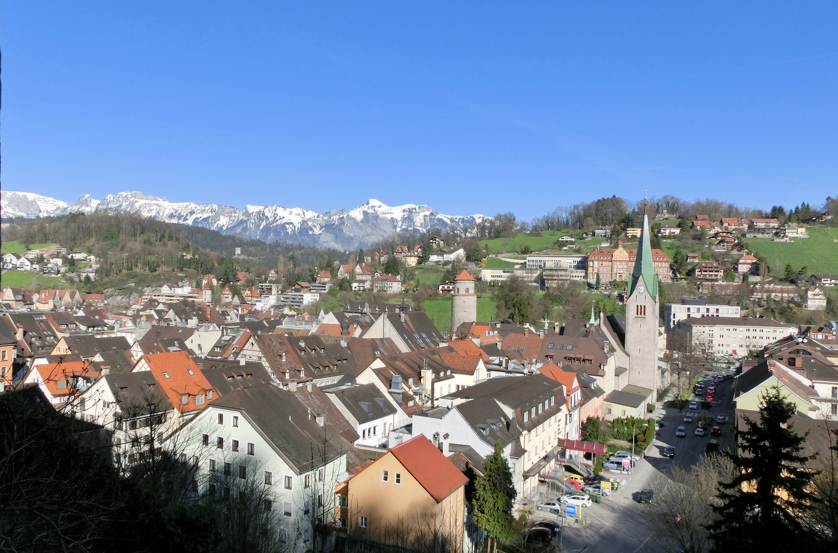 Blick von der Schattenburg auf Feldkirch