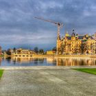 Blick von der "schwimmenden Wiese" auf Schloss Museum und Theater