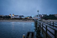 Blick von der Seebrücke auf Zinnowitz am Silvesterabend