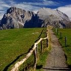 Blick von der Seiser Alm auf die Langkofelgruppe