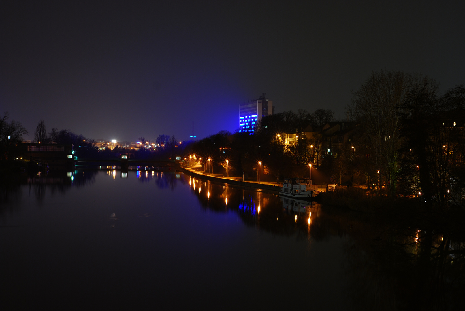 Blick von der Sennfelder Brücke in Schweinfurt