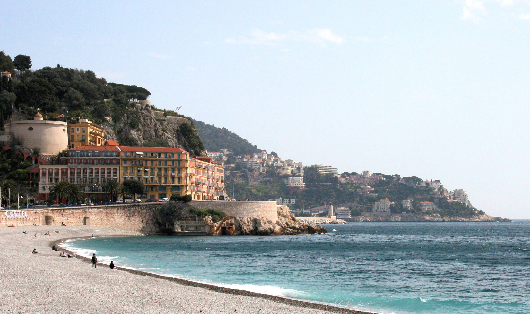 Blick von der Strandpromenade in Nizza