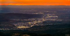 Blick von der Teufelsmuehle nach Sonnenuntergang