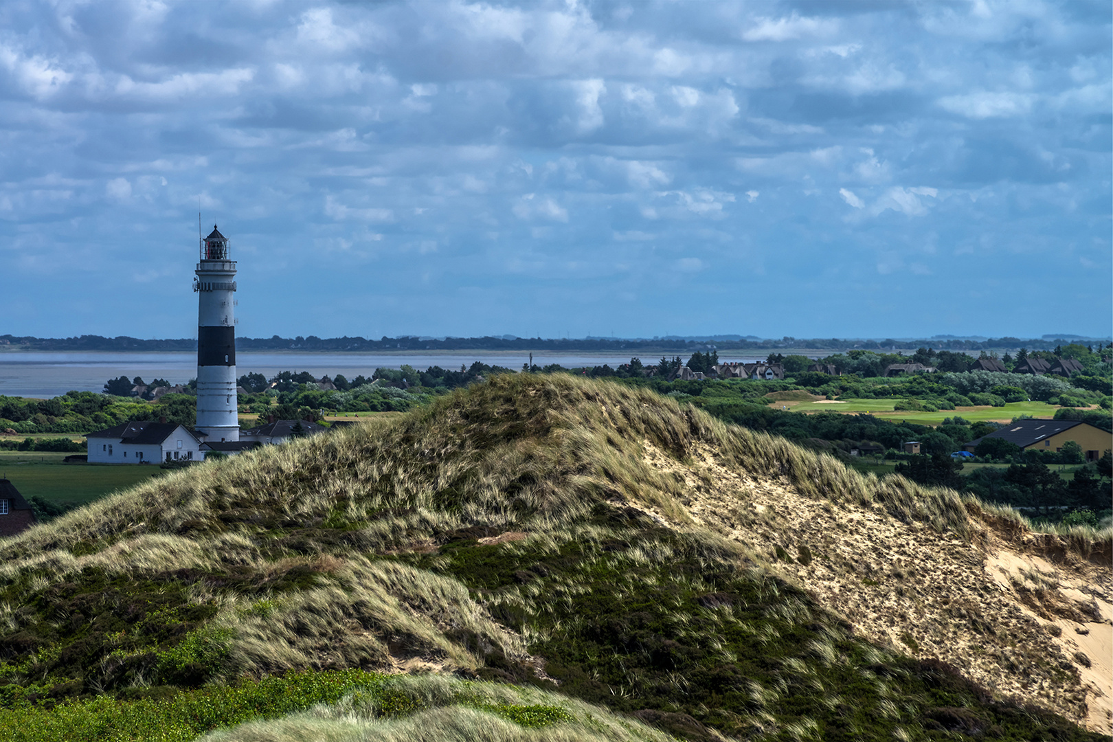 Blick von der Uwe Düne mit Leuchtturm Kampen