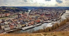 Blick von der Veste Oberhaus auf die Stadt Passau