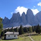 Blick von der Zanseralm auf die Geislerspitzen (Südtirol)