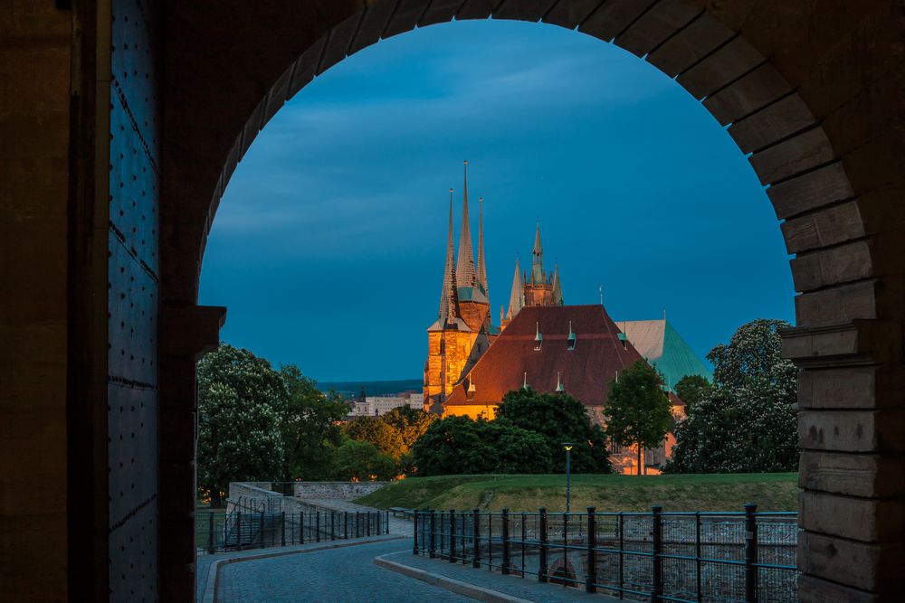 Blick von der Zitadelle auf den Erfurter Dom