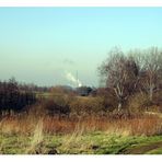 Blick von Dortmund-Kircherne hin zum Krafwerk Lünen