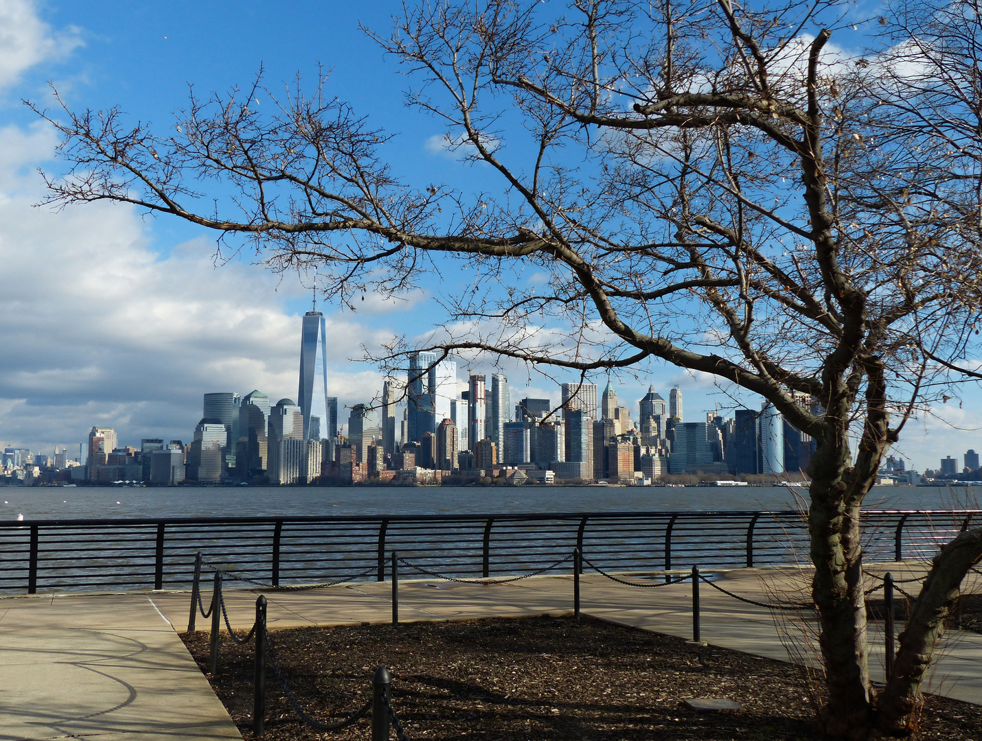 Blick von Ellis Island auf Manhattan