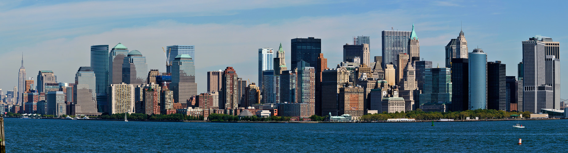 Blick von Ellis Island auf Manhattan