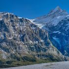 Blick von First (Grindelwald) auf das Wetterhorn und Schreckhorn