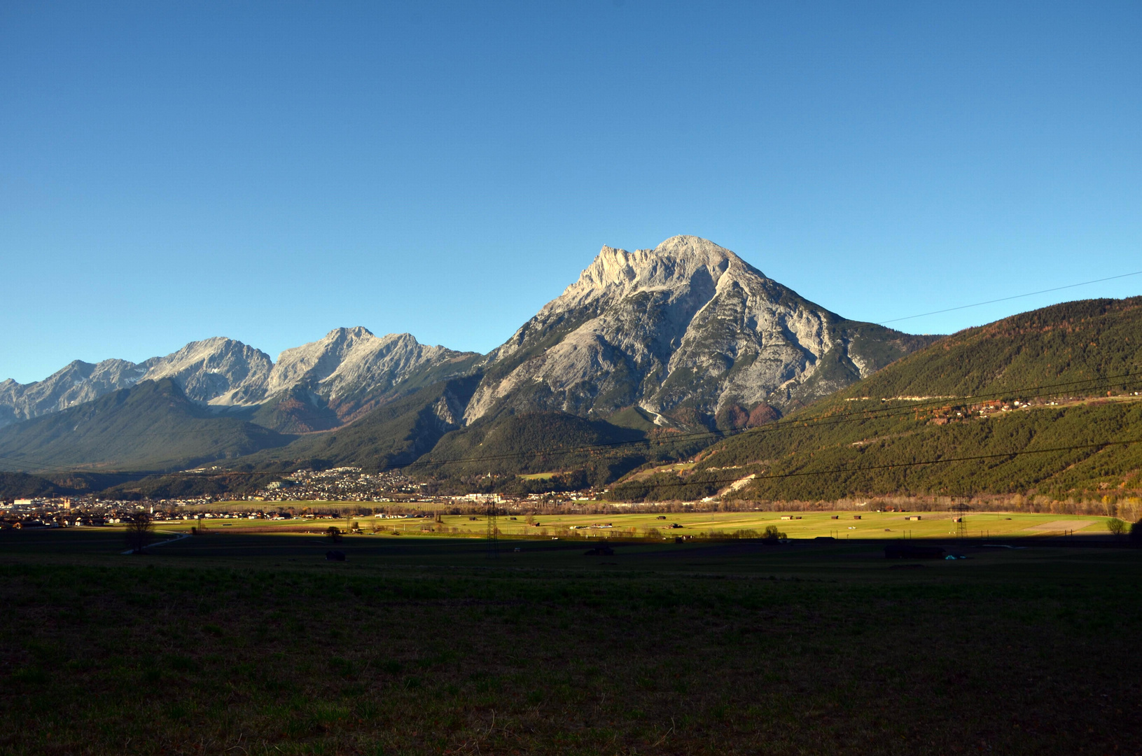 Blick von Flaurling nach Telfs