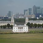 Blick von Greenwich zur Ile of Dogs,im Vordergrund die Seemannsschule