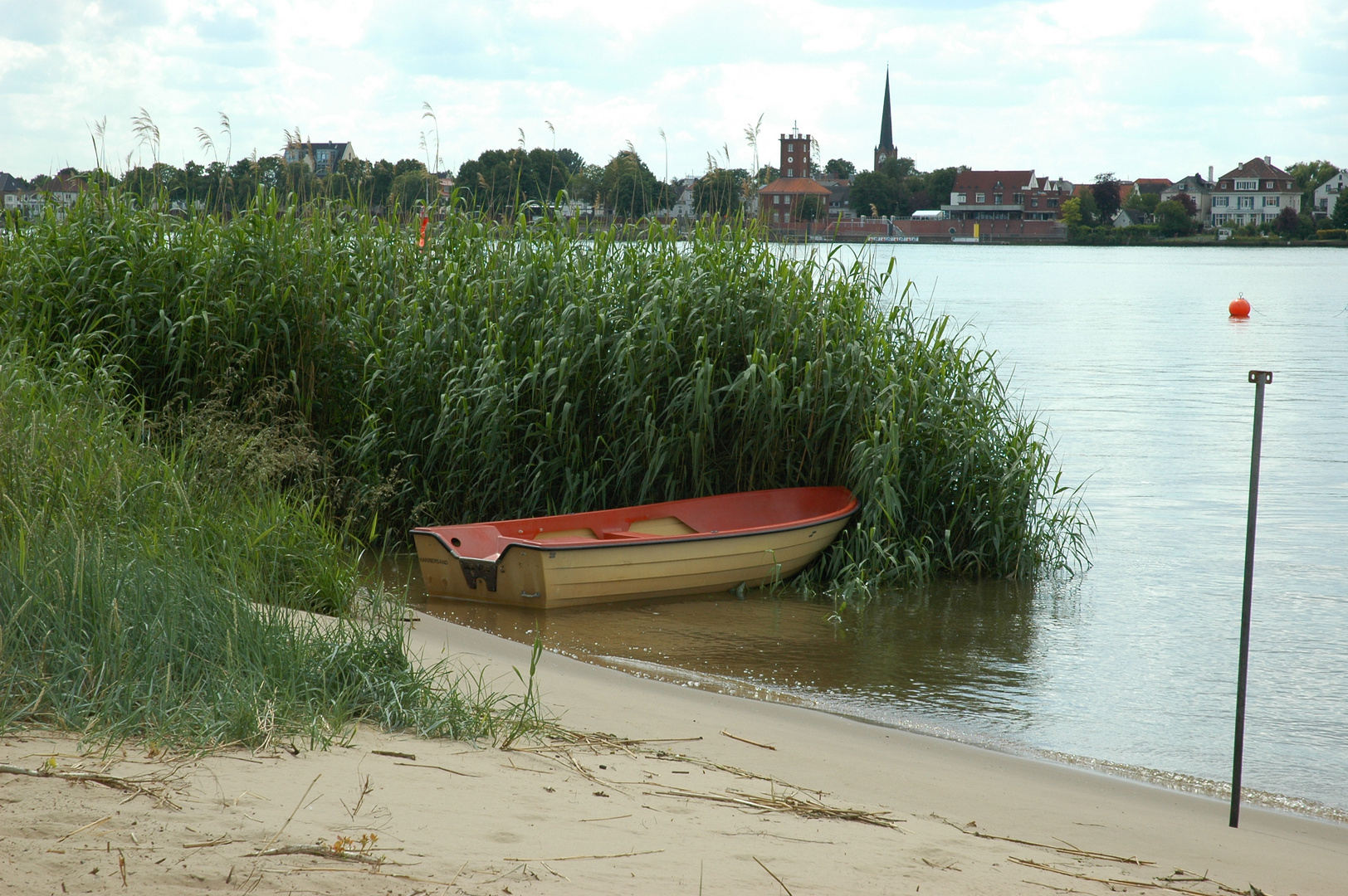 Blick von Harriersand nach Brake/unterweser