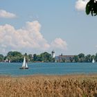 Blick von Heerenchiemsee auf Frauenchiemsee