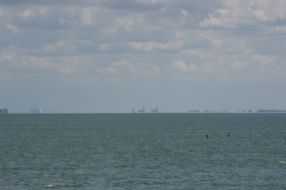 Blick von Hiddensee nach Stralsund