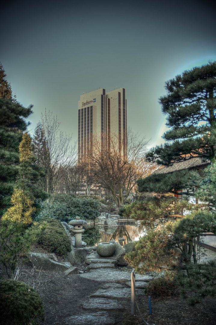 Blick von japanischen garten