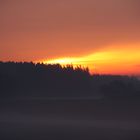 Blick von Kirchseeon Oberbayern in die Berge und Sonne