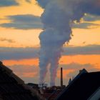 Blick von Leipzig-Lindenau zum Kraftwerk Lippendorf