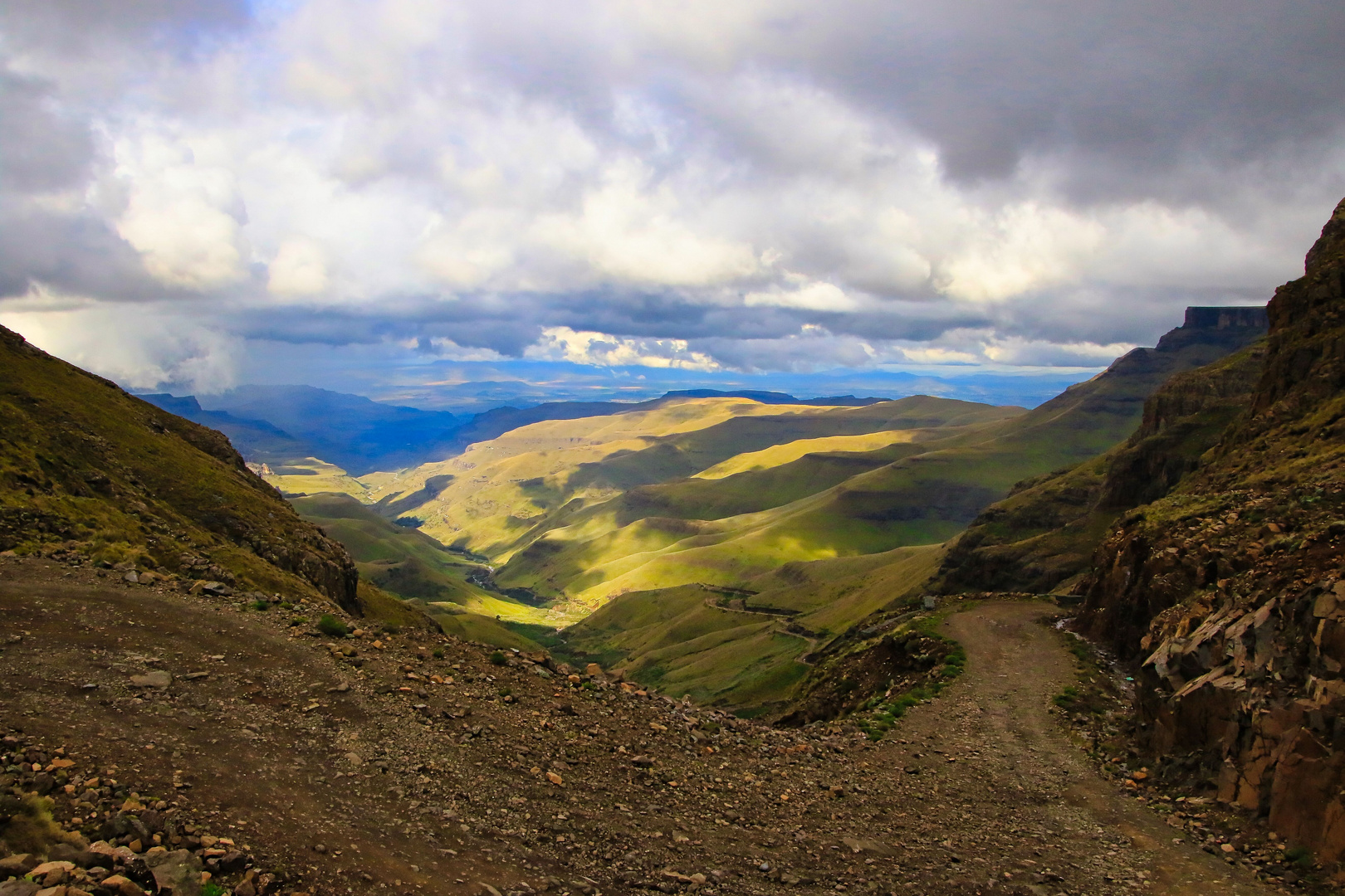 Blick von Lesotho auf die Dragensberge