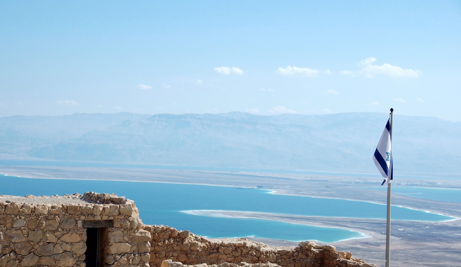 Blick von Masada auf das Tote Meer