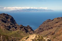 Blick von Masca auf Gomera (TF 436), Teneriffa.