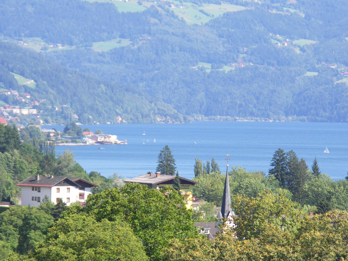 Blick von meinem Haus in Seeboden am Millstättersee in Kärnten