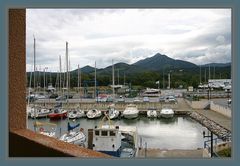 Blick von meinem Hotelzimmer auf Port Argelès und les Albères