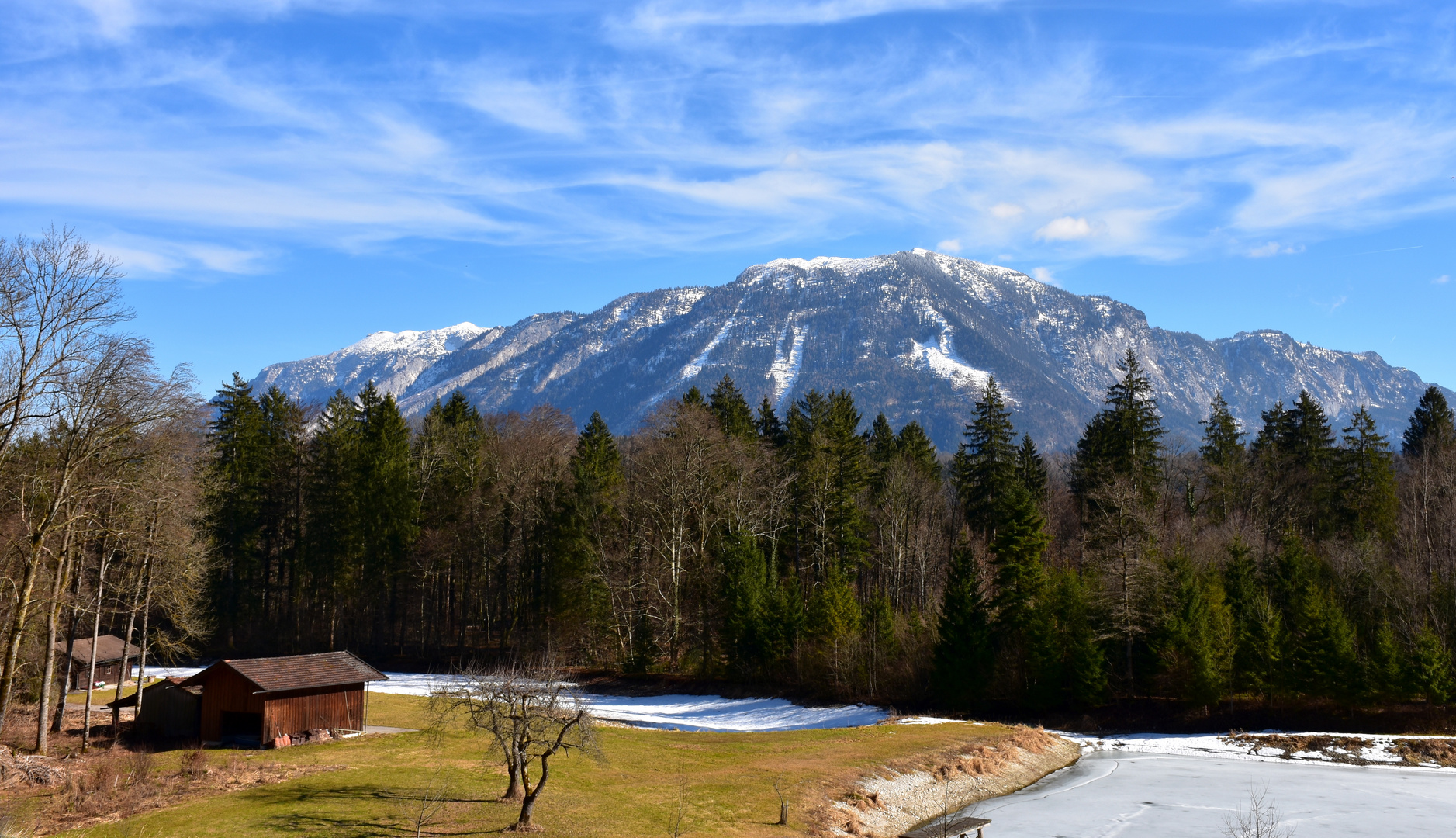 Blick von Nonn auf den Untersberg