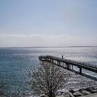 Blick von oben auf die Hafenanlage von Sassnitz (Insel Rügen)