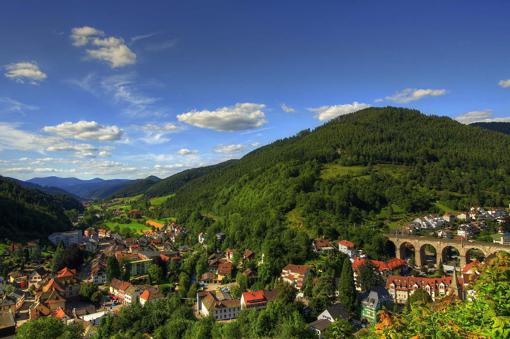 Blick von oben auf Hornberg