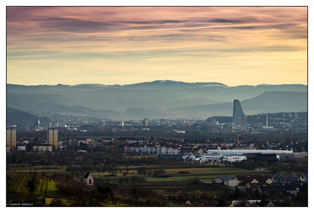 Blick von Ötlingen aus nach Basel