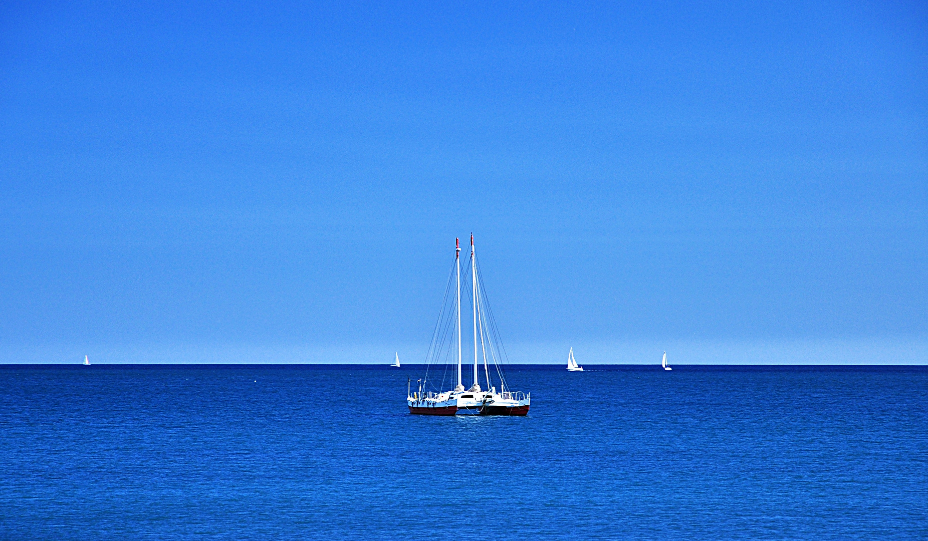 Blick von Palma de Mallorca aufs Meer
