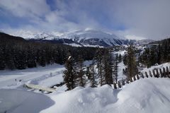 Blick von Pontresina Richtung St. Moritz