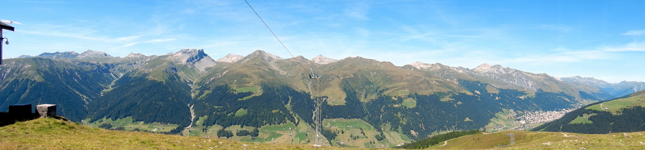 Blick von Rinerhorn, mit Aussicht auf Davos