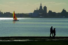 Blick von Rügen auf Stralsund