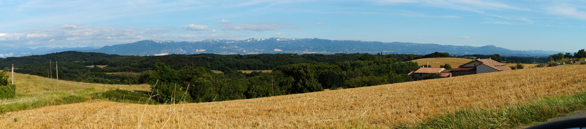 Blick von Saint-Ange-de-Peyrins aufs Massif du Vercors