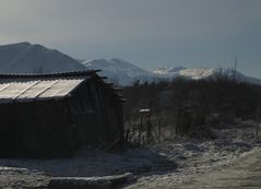 Blick von Samurskaja auf die Berge...