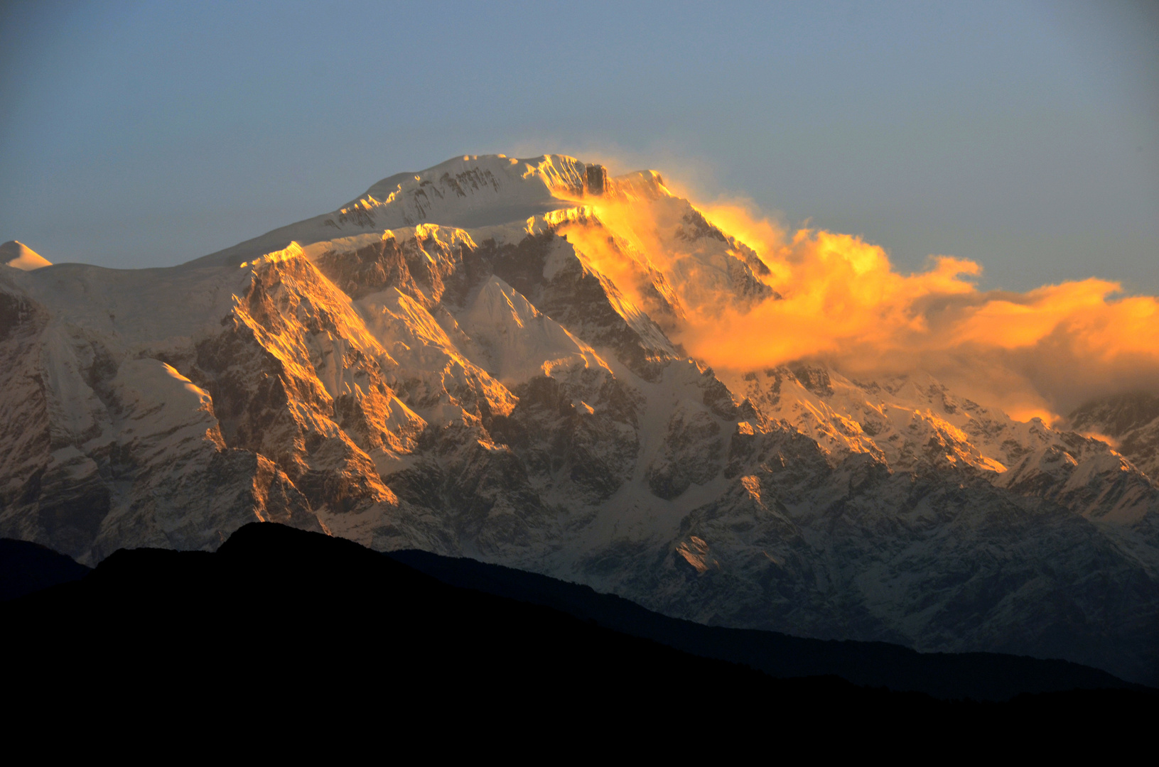 Blick von Sarangkot auf den Lamjung Himal (6932m)