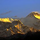 Blick von Sarangkot auf von links Annapurna IV (7525m) und Annapurna II (7939m)