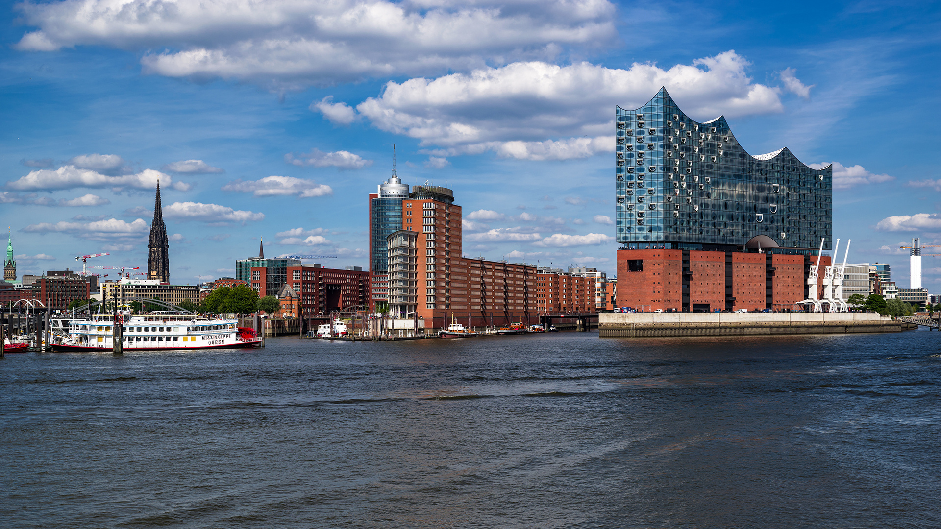 Blick von Süden auf Hamburg