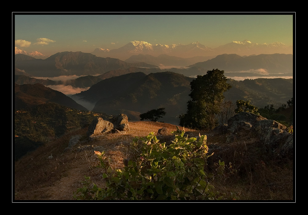 Blick von Tansen auf die Annapurnakette