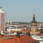 Blick von Turm der Thomaskirche in östliche Richtung über Leipzig