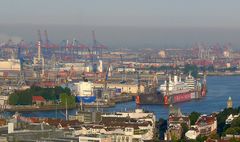 Blick zu den Docks von Blohm & Voss