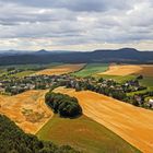 Blick zu den höchsten Bergen der Sächsischen Schweiz vom Papststein