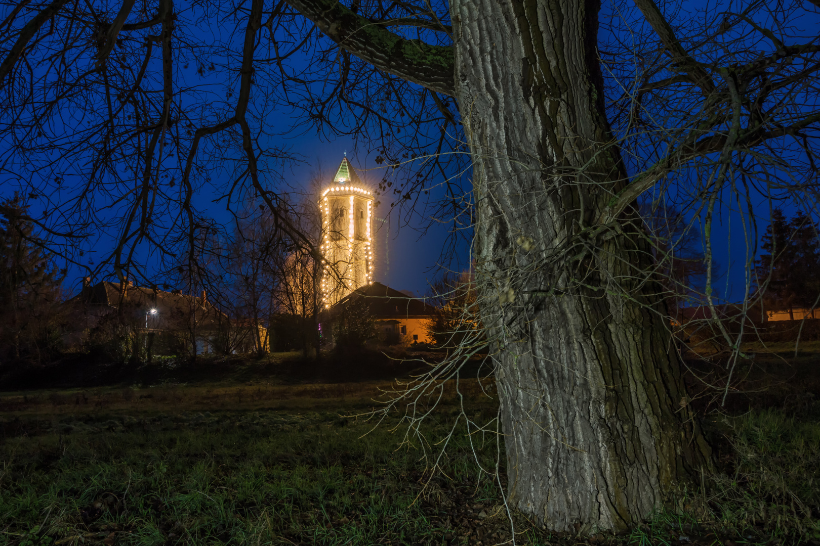 Blick zum Athensleber Wasserturm