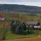 Blick zum Berg Quirl westlich von Pfaffendorf in der Sächsischen Schweiz...